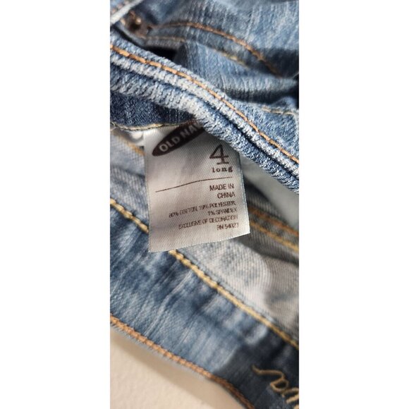 Old Navy Jeans Womens The Diva Size 4 Low-Rise Straight Leg Blue Cotton Blend - Picture 4 of 11